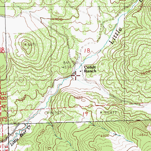Topographic Map of Cofelt Ranch, OR