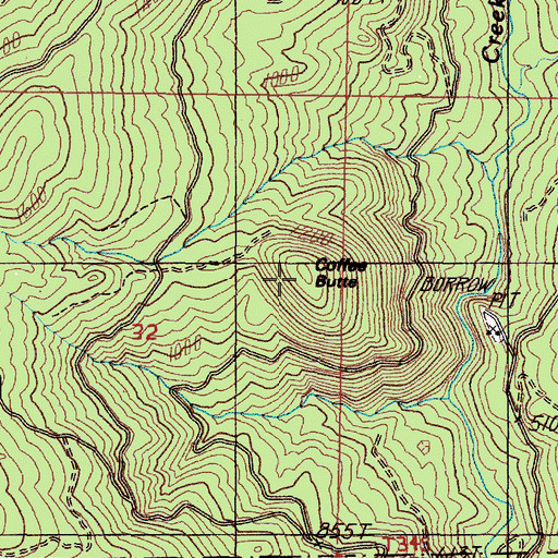 Topographic Map of Coffee Butte, OR