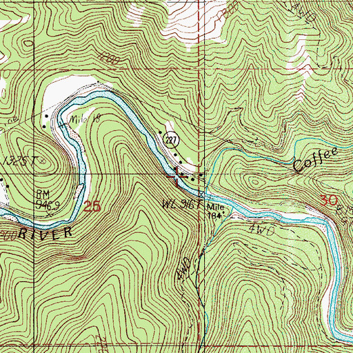 Topographic Map of Coffee Creek, OR