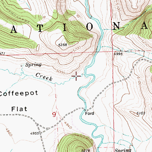 Topographic Map of Coffeepot Creek, OR