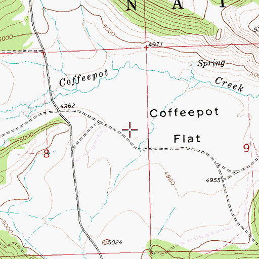 Topographic Map of Coffeepot Flat, OR