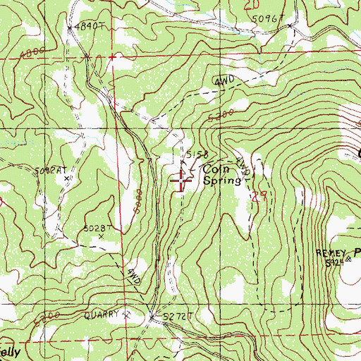 Topographic Map of Coin Spring, OR
