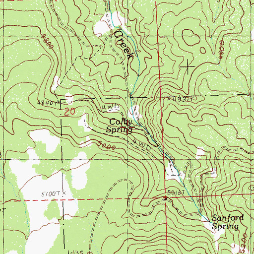 Topographic Map of Colby Spring, OR