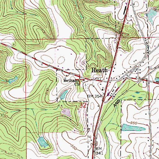 Topographic Map of Bethany Missionary Baptist Church, AL