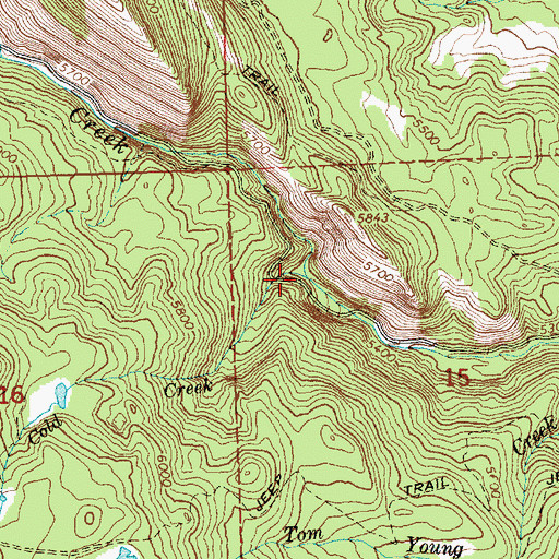 Topographic Map of Cold Creek, OR