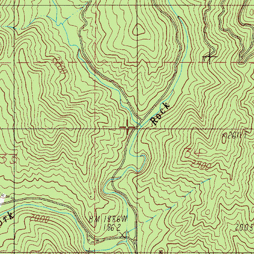 Topographic Map of Cold Creek, OR