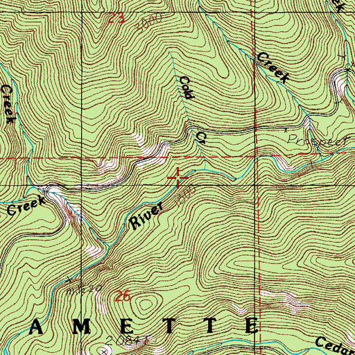 Topographic Map of Cold Creek, OR