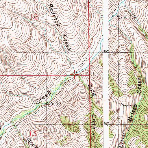 Topographic Map of Cold Creek, OR