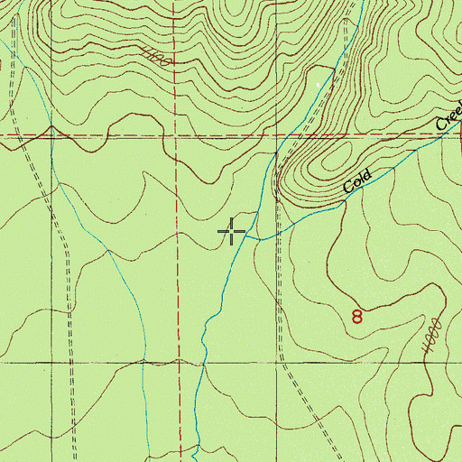 Topographic Map of Cold Creek, OR