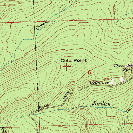 Topographic Map of Cold Point, OR