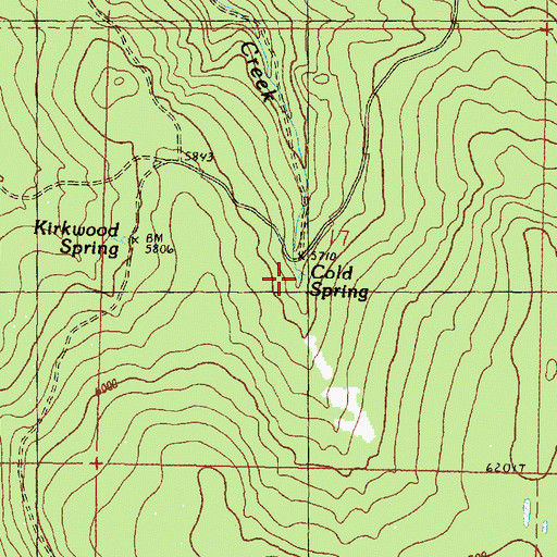 Topographic Map of Cold Spring, OR