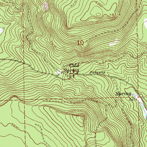 Topographic Map of Cold Spring, OR