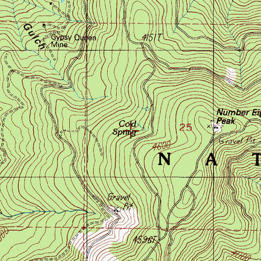 Topographic Map of Cold Spring, OR