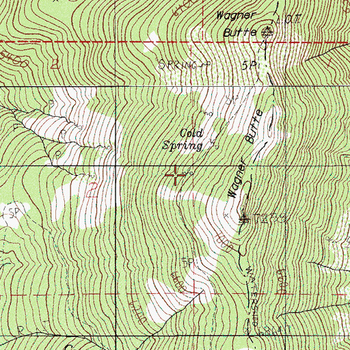 Topographic Map of Cold Spring, OR