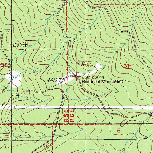 Topographic Map of Cold Spring, OR
