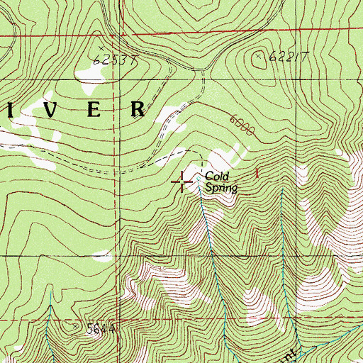 Topographic Map of Cold Spring, OR