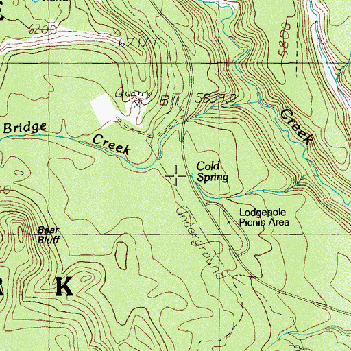 Topographic Map of Cold Spring, OR