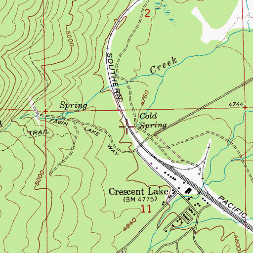 Topographic Map of Cold Spring, OR