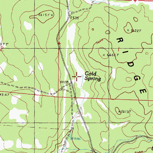 Topographic Map of Cold Spring, OR