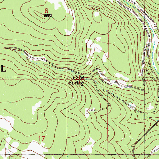 Topographic Map of Cold Spring, OR