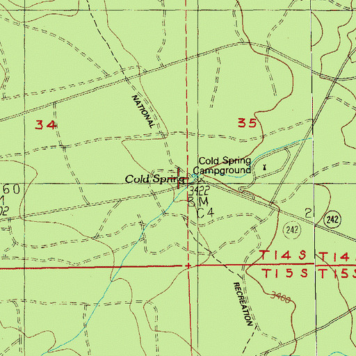 Topographic Map of Cold Spring, OR