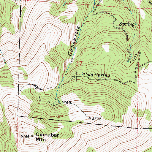 Topographic Map of Cold Spring, OR