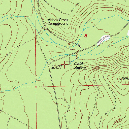 Topographic Map of Cold Spring, OR