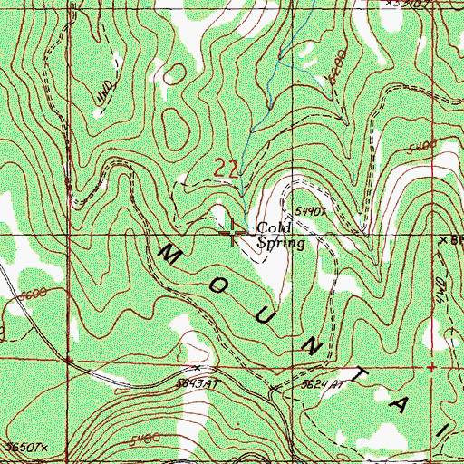 Topographic Map of Cold Spring, OR