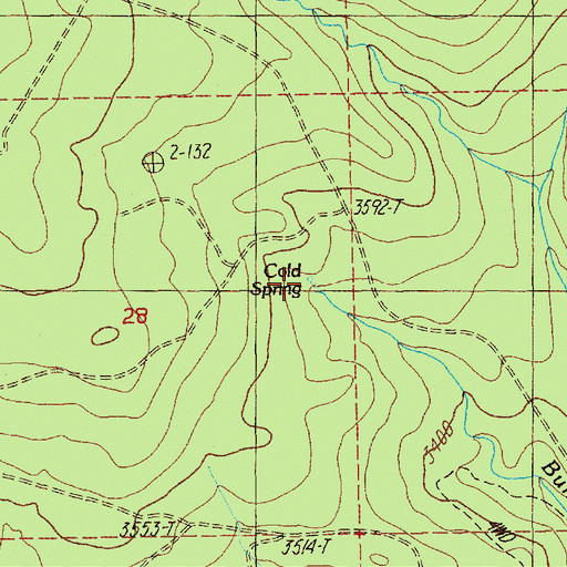 Topographic Map of Cold Spring, OR