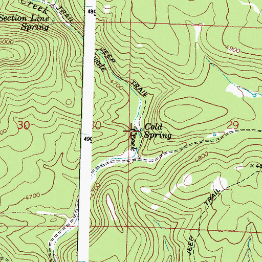 Topographic Map of Cold Spring, OR