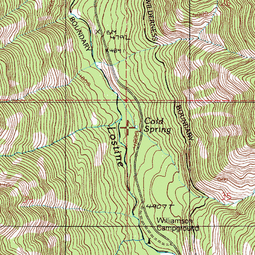 Topographic Map of Cold Spring, OR
