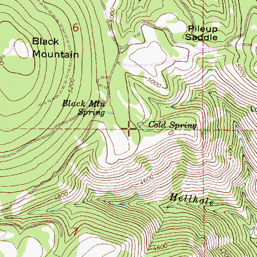Topographic Map of Cold Spring, OR