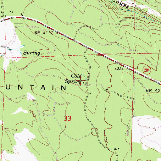 Topographic Map of Cold Spring, OR