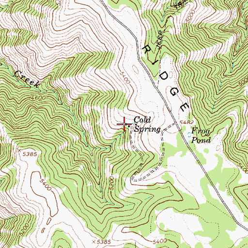 Topographic Map of Cold Spring, OR