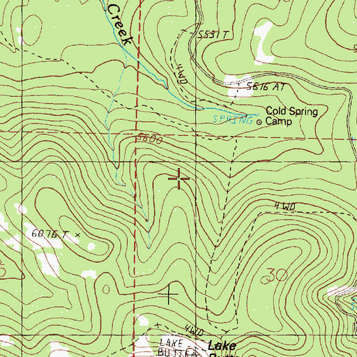 Topographic Map of Cold Spring Camp, OR