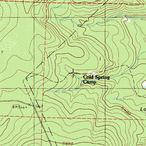 Topographic Map of Cold Spring Camp, OR
