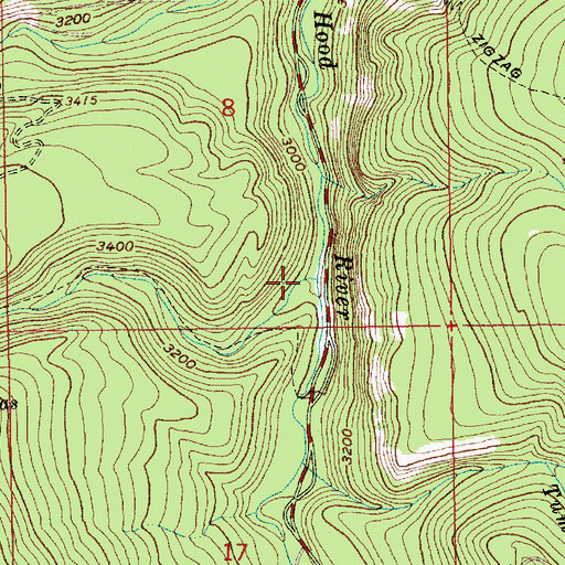 Topographic Map of Cold Spring Creek, OR