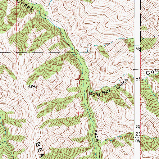 Topographic Map of Cold Spring Gulch, OR