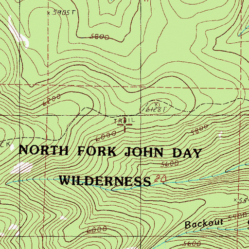 Topographic Map of Cold Spring Trail, OR