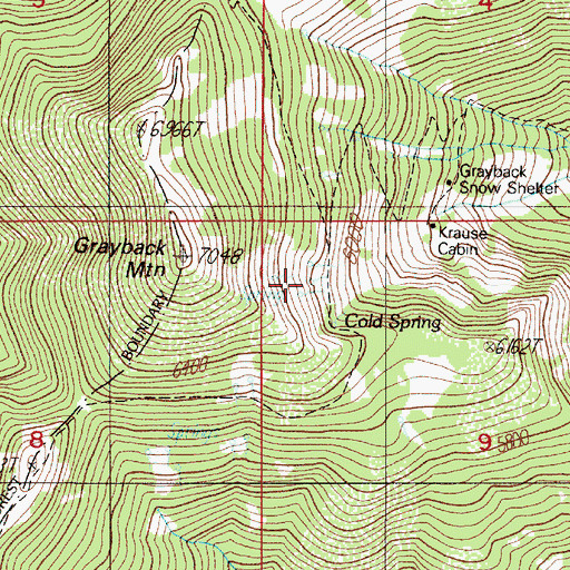 Topographic Map of Cold Spring, OR