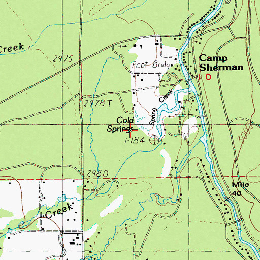 Topographic Map of Cold Springs, OR