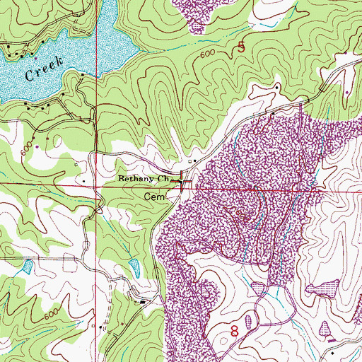 Topographic Map of Bethany Baptist Church, AL