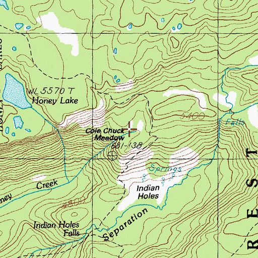 Topographic Map of Cole Chuck Meadow, OR