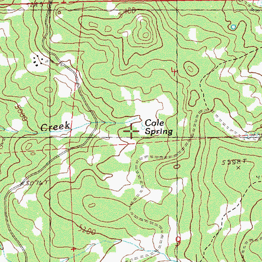 Topographic Map of Cole Spring, OR