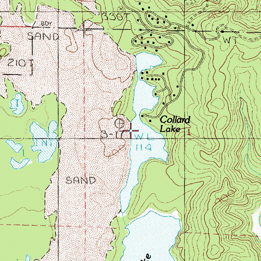 Topographic Map of Collard Lake, OR