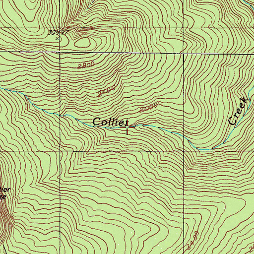 Topographic Map of Collier Creek, OR