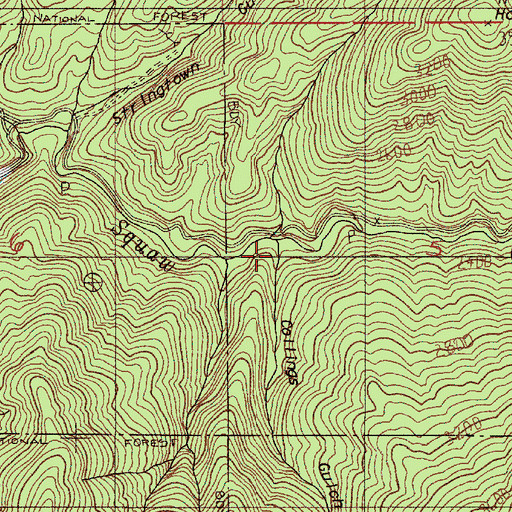 Topographic Map of Collings Gulch, OR