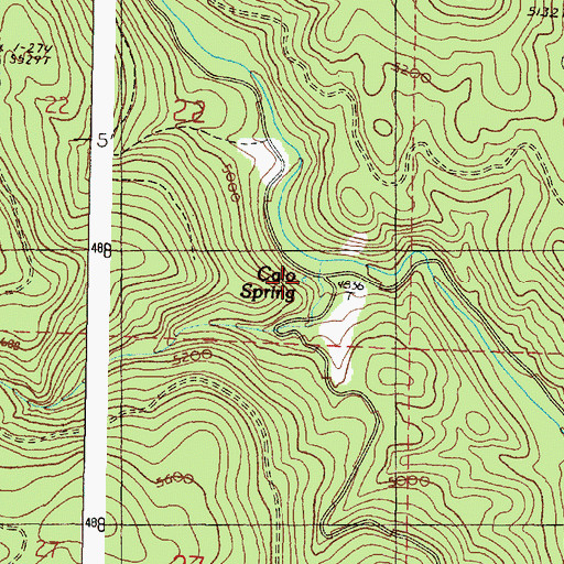 Topographic Map of Calo Spring, OR