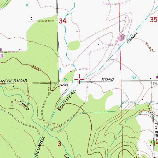 Topographic Map of Columbia Southern Canal, OR