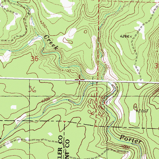 Topographic Map of Colvin Creek, OR